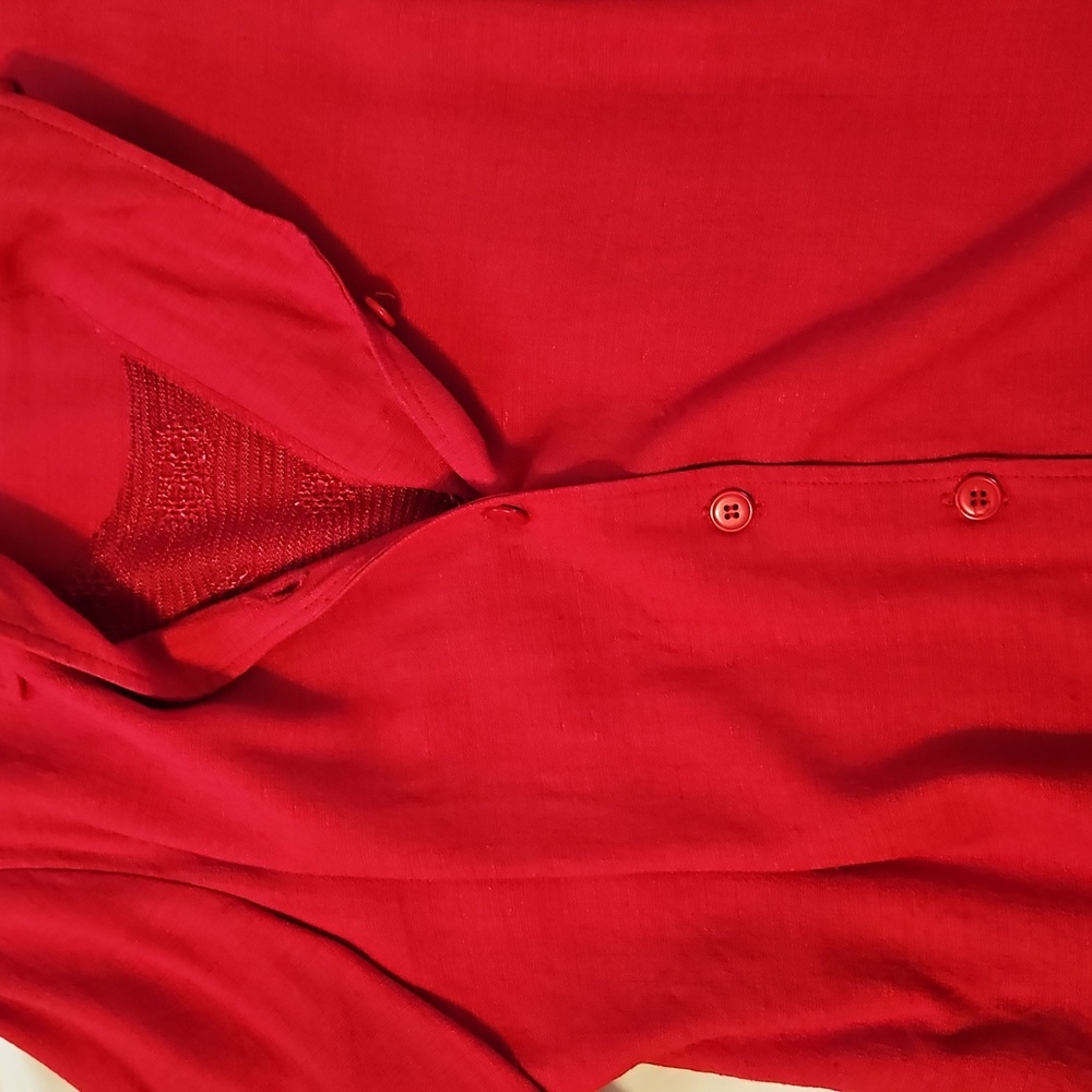 Ladies 2 Piece Attached Red Blouse